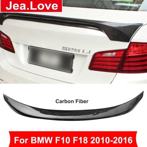 HM Style Real Carbon Fiber Rear Spoiler Car Back Trunk Wing Tail Decoration For BMW 5 Series F10 F18 2010-2016