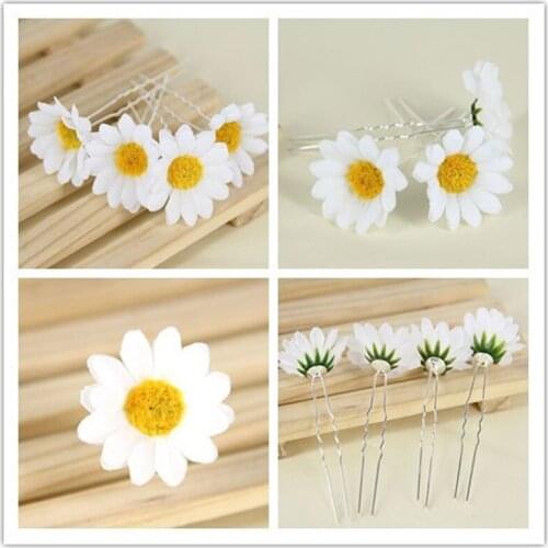New 1Pcs Boho Summer Sunflower Daisy Hairpin Cuff Clip Headband Hair Pin Accessories Womens Wedding Jewelry