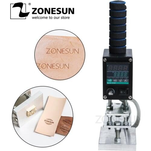 ZONESUN 5*7cm Handle Electric Iron Cake Mark Mark Gilt Leather Wood Paper Box Book Branding Machine Stamping Embossing Machine