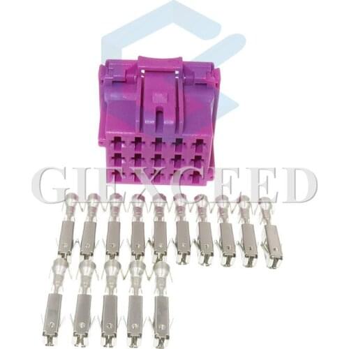 2 Sets 15 Pin 8-968973-1 Automotive Car Audio Amplifier Plug Wire Harness Cable Female Socket