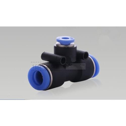 1PC PEG6-4 PEG8-6 PEG10-8 PEG12-10 To PEG16-12 Tube O/D 4mm-16mm T Style Three Way Plastic Pneumatic Connectors Push In Fittings