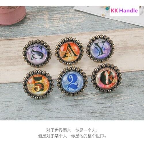 1x Geometry PatterCrystal Glass Drawer Knobs Kitchen Cabinet Kids Room Furniture Handles Vintage Rural Dresser Closet Pulls