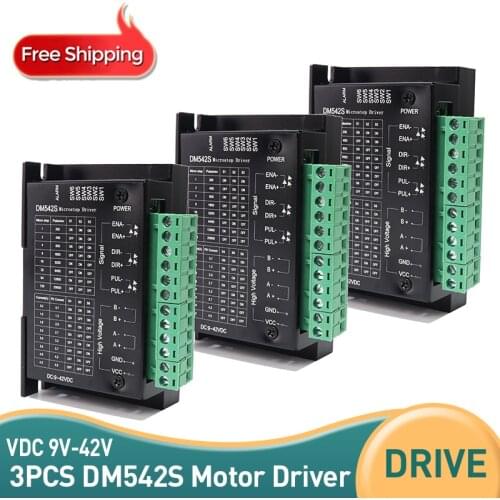3Pcs dm542S for nema 23 motor, DM542/2M542 stepper driver microstep stepper motor drivers 9-48 VDC Max. 4.5A 57 Series