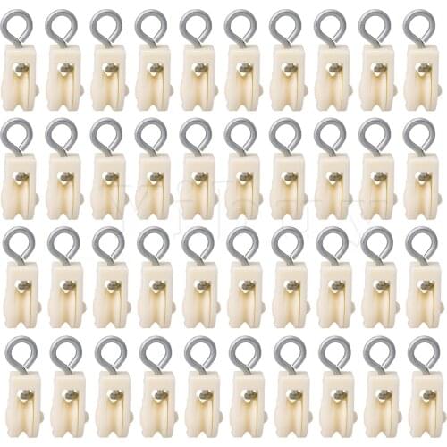 40 x Farms Stainless Steel Single Swivel Hanging Pulley White Parts