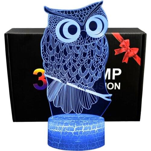ABS Colors Changeable Cartoon Night Light Owl Design LED Deak Lamp Kids Sleeping Lampen