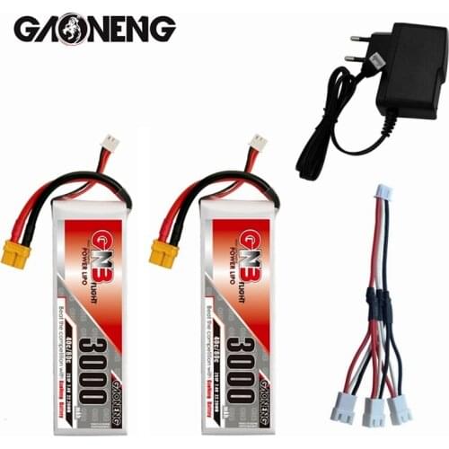 Gaoneng GNB 3000mAh 7.4V 2S 40C/80C Lipo Battery With XT60 Plug with charger For RC Helicopter Quadcopter FPV Racing Drone Parts