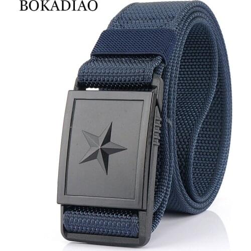 BOKADIAO Army Military Combat man Canvas Belt Magnetic buckle Tactical Belts for men Nylon Outdoor Training Waistband male strap