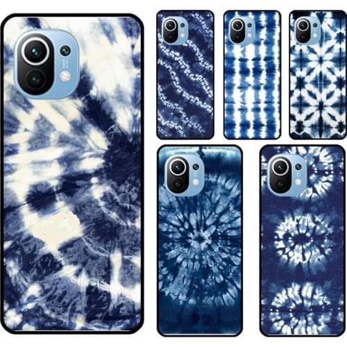 Shibori indigo Tie Dye For Xiaomi Mi 11 Lite 9 10 10T Pro Mi 11 Ultra Phone Case For POCO F3 F2 M3 X3 Pro Cover