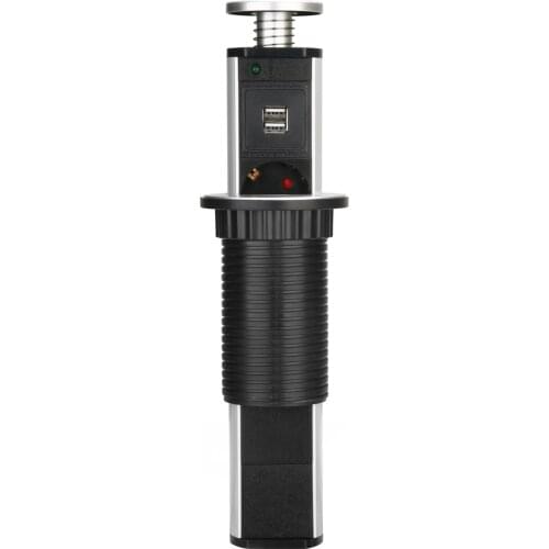 Electrical PULL 3 Plug Socket 2 USB Outlet Kitchen Table Socket Retractable for Countertops Worktop EU 250V 16A