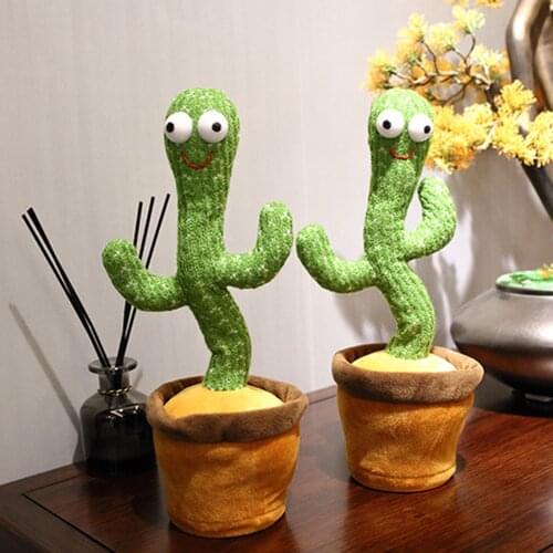 Cactus Plush Toy Electric Singing And Dancing Action & Toy Figures Stuffed Plant Toy Early Learning & Education Without Battery