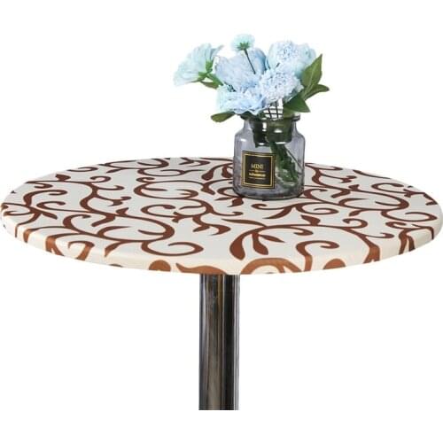 Printing-Round Tablecloth Coffee Bar Table Cover with Elastic Edged Wedding Party Table Decoration Room Decor Aesthetic