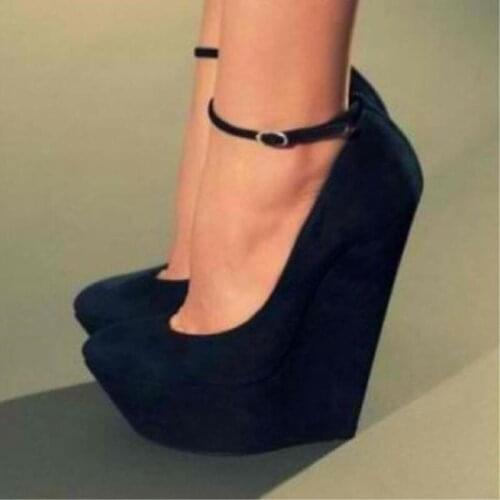 LanLoJer Elegant Fashion Free Mail, Suede, About 4.5 cm Waterproof Height, 14.5 cm Wedge Heel Womens Shoes
