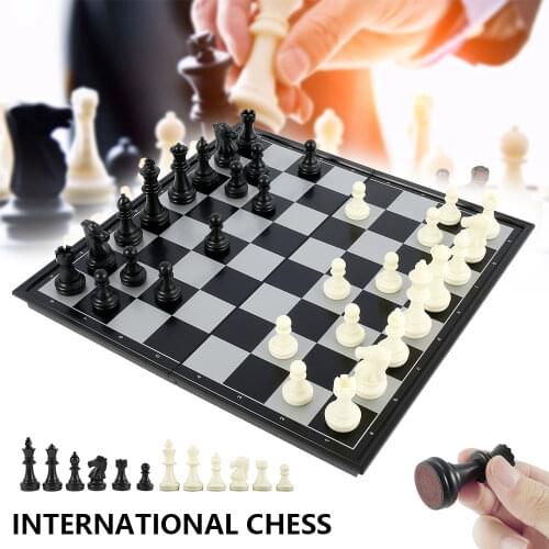 Magnetic Wooden Folding Chess Set International Chess Board Games Adult Kids Gift Family Entertainment Game Chess Board 32*32cm