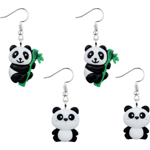 Cartoon Cute 3D Animal Panda Drop Earrings For Women Girls DIY Handmade Personality Creative Dangle Earrings Jewelry Accessaries
