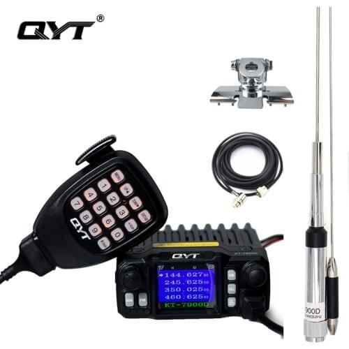 Mini Mobile Radio QYT KT-7900D Quad Band 144/220/350/440MHz 25W Mobile Transceiver Walkie talkie kt 7900d