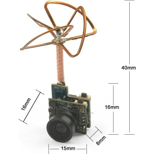 5.8G 25mW 48CH Mini Tiny 520TVL Camera HC25 Build-in FPV Transmitter Antenna for Indoor 80 90 100 Brushed Racing Drone