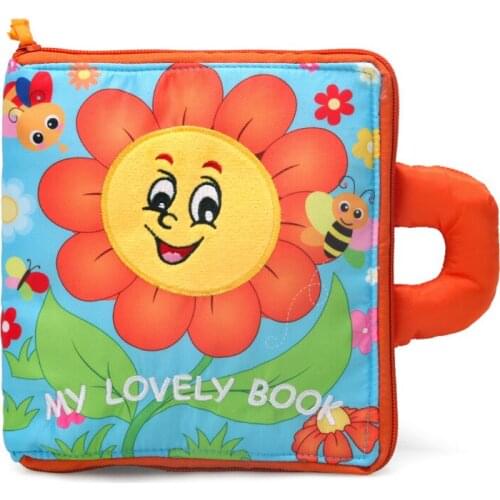 MY LOVELY Cloth Book Clock English Picture Soft Washable Baby Little Kids Practice Hand 3D Early Education Puzzle Quite Toys