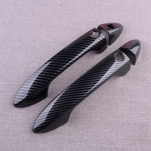 Car ABS Exterior Side Smart Door Handle Cover Trim Carbon Fiber Style Fit for Honda Accord Coupe 2017 2016 2015 2014 2013