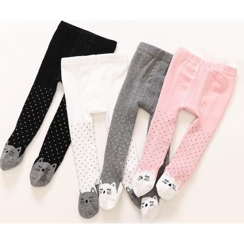 Baby Autumn Spring Tights Baby Toddler Kid Girl Stockings Cotton Cat Pantyhose Solid Cartoon Newborn Tight Infant Pantyhose