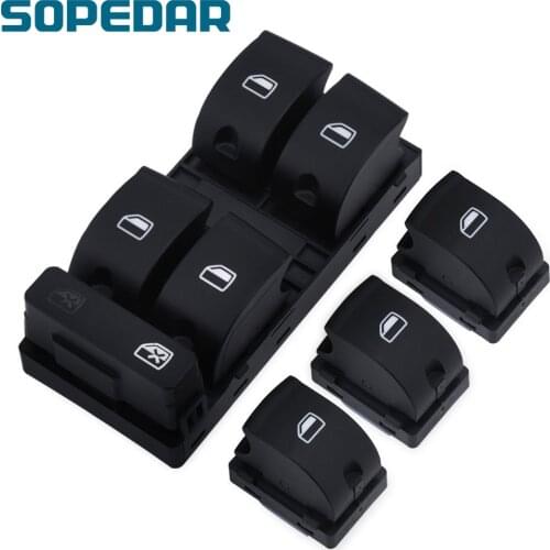 SOPEDAR Passenger Side Power Electronic Window Mirror Control Switch Button 8E0959855 8E0959851 for AUDI A4 S4 B6 RS4 SEAT Exeo