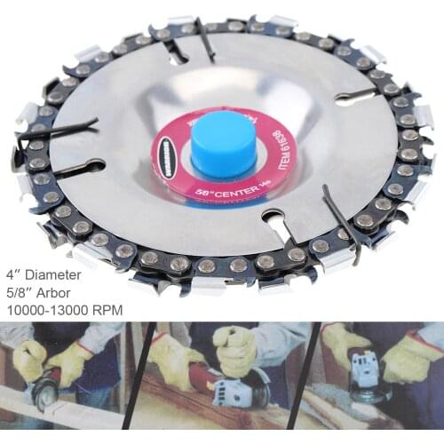 4 Inch 22 Tooth Durable Angle Grinder Disc Wood Cutting Grooved Saw Blade Woodworking Grinder Chain Disk Sculpting Tool