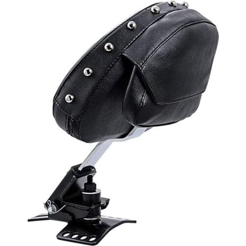 Adjustable Detachable Plug-In Driver Rider Backrest Sissy Bar Back Rest Mount Kit Stripe Rivet Pad Pocket For Harley Touring FLH