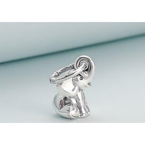 Authentic 925 Sterling Silver Charm Creative Smart Elephant Fashion Pendant Fit Pandora Women Bracelet & Necklace Diy Jewelry
