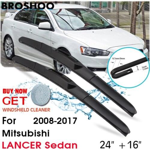 Car Wiper Blade Front Window Windscreen Windshield Wiper Fit Blades Accessories For Mitsubishi LANCER Sedan 24"+16"2008-2017