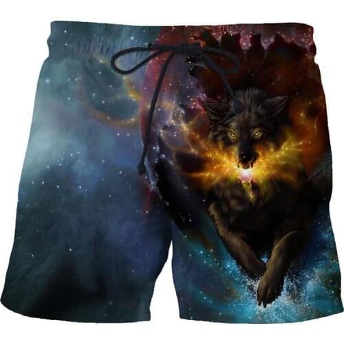 Short Pants Man Summer 2021 casual shorts 3d Custom Beach Pants Wolf Pattern Men Clothing Shorts Drop Shipping 6XL