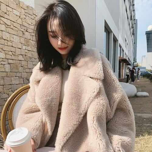Real Fur Coat Women Winter Warm Lamb Fur Jacket Korean Woolen Overcoat Windebreaker Abrigos Mujer Invierno 2020 MK397 YY580