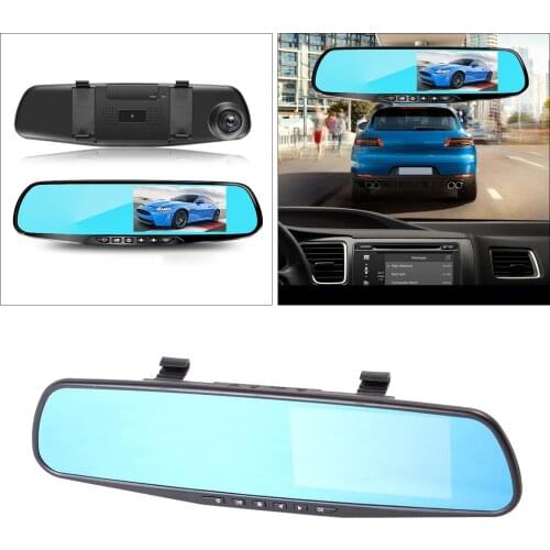 4.3" FHD Car 1080P Dash DVR Rear View Mirror Backup Camera Video Recroder Night Vision