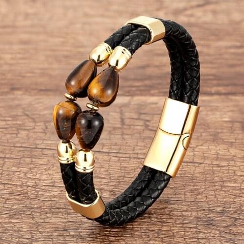 YAN MIN TRADE Men's Leather Bracelets