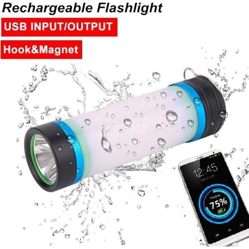 USB Rechargeable Work Light 18650 Battery LED Fashlight With Hook Magnet Outdoor Camping Light Portable Lantern Flashlight