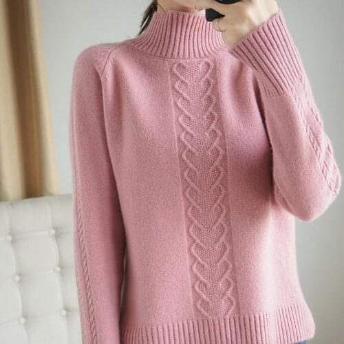 Women Jumpers 100% Wool Knitted Turtleneck Sweaters Hot Sale 5Colors New Fashion Winter Pullovers female Long Sleeve Warm Cloth