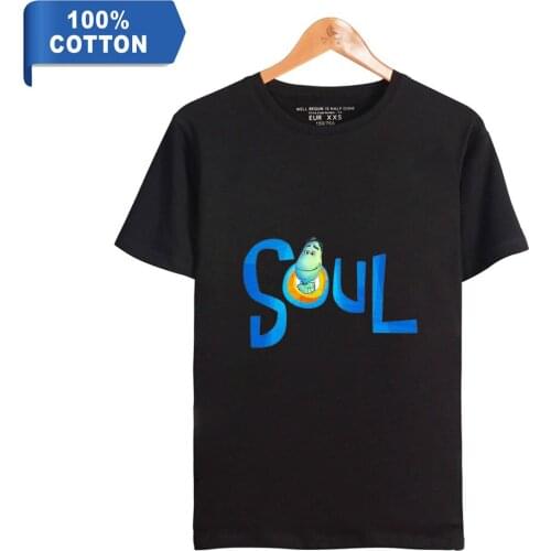 100% Cotton SOUL T shirt Women/Men Clothes Short Sleeve T-Shirt 2020 New Cartoon Movie Joe Gardner Funny T-shirts Tops Tees