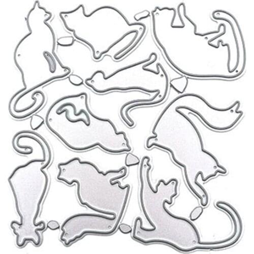 2021 New Cats Metal Cutting Dies Stencil Scrapbooking DIY Album Stamp Paper Card Embossing Decoration Craft
