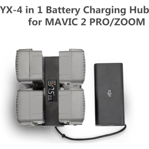 4 In 1 JI Mavic 2 Pro/Zoom Accessories Battery Charger Hub Smart Multi Battery Intelligent Charging Hub Digit LED Screen