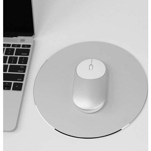 Aluminum Metal Round Waterproof Mouse Pad Mat for Magic Mouse Surface Mouse and Wirless/Wired Mouse/Mice Home/Office/Business