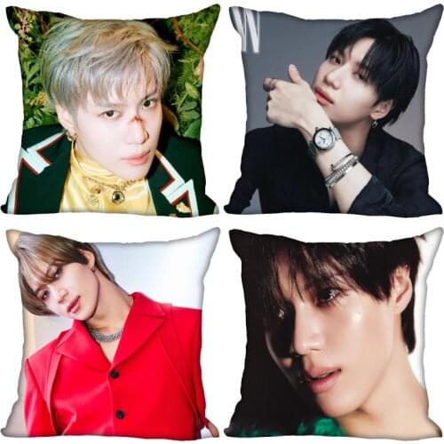 Custom SHINee Taemin Pillow Cover Bedroom Home Office Decorative Pillowcase Square Zipper Pillow Cases Satin Soft No Fade 0519