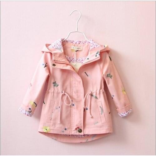 Childrens Clothing Kids Cotton Trench Girls' Coat Hot-Selling Hoodies Jackets Girls Fashion Trench Coat