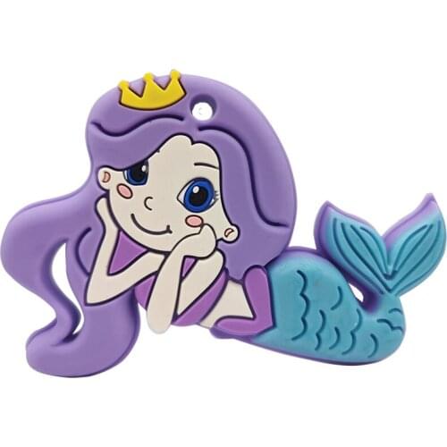 Baby Silicone Teether For Teeth Pretty Mermaid Teething Toys Kids Chewable Nursing Accessories Newborn Soft Molar Tool For Baby