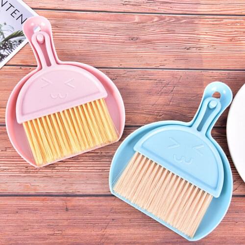 Home Desktop Mini Broom Keyboard Cleaning Brush Small Broom Set with Dustpan Computer Debris Brush Cleaning Tool Broom