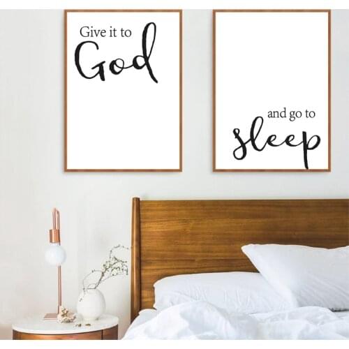 God Bible Verse Quote Prints Print Christian Wall Art Canvas Painting Black White Wall Pictures Scripture Poster Bedroom Decor