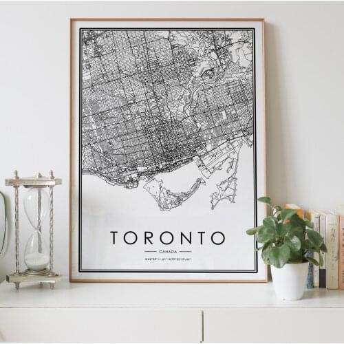 TORONTO city map Nordic Living Room Decoration Canvas Poster Modern Home Decor Art Print Painting