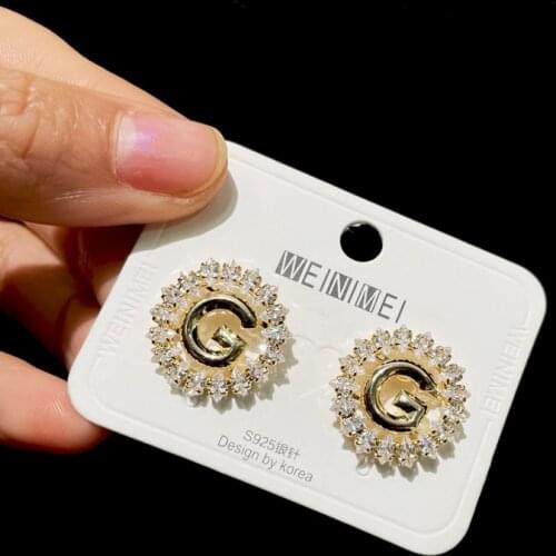 Hot 2021 Baroque Irregular Fresh Pearl Drop Earrings Luxury Fashion Bohemian Gold Color Letter G Earrings For Women Jewelry Gift