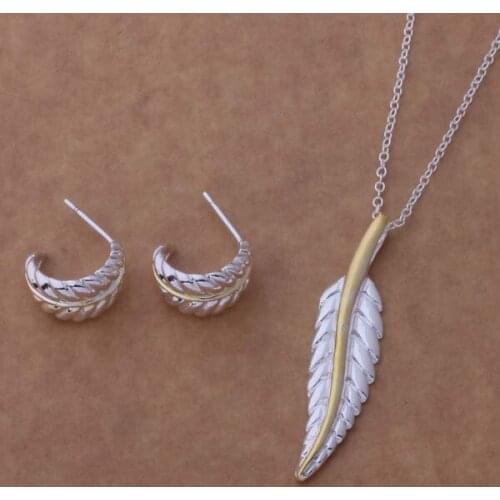 AS130 Hot Selling Silver Plated Jewellery Sets Lovely Free Shipping Jewelry Sets Earring 152 + Necklace 305 /dnwamfda Bhqajyxa