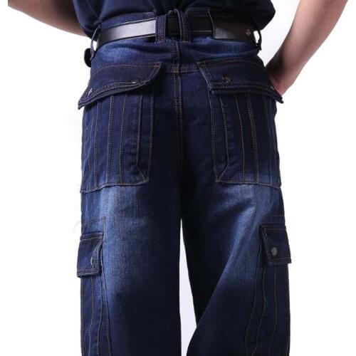 Fashion Hiphop Seasons Jeans Leisure Loose Plus size 46 Men Jeans Mens Hip Hop Denim Pants New Baggy Long Trousers Male Bottoms