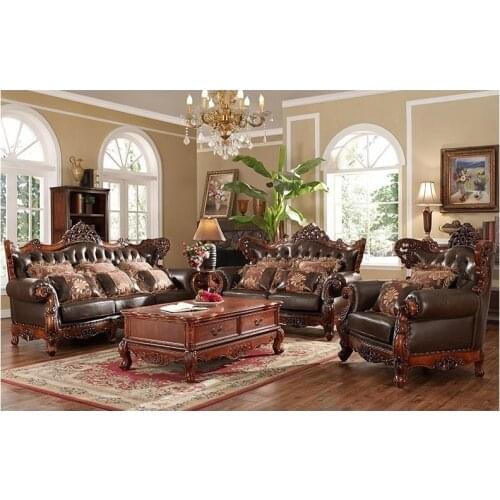 Genuine Real Leather Sofa Set Designs from Factory WA767