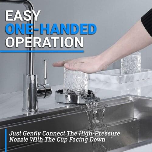 Cup Washer Bar Faucet Glass Rinser Set Automatic Sink Cleaning Washing Tool Stainless Steel Rinser Kitchen Scourer Accessories
