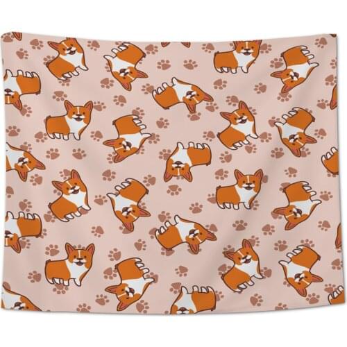 Corgi Dog Wall Tapestry Beach Towel Home Decoration
